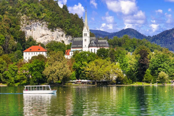 Europas Vackraste Sjöar Sjön Bled Slovenien — Stockfoto