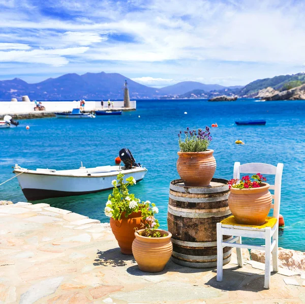 Geleneksel Renkli Yunanistan Serisi Kokkari Köyü Samos Adası — Stok fotoğraf