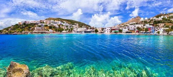 Autentyczne Tradycyjne Wyspy Leros Dodekanese Grecja Wioska Agia Marina — Zdjęcie stockowe