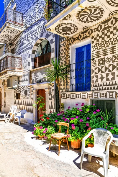 Les Beaux Villages Grèce Pyrgi Traditionnel Unique Dans Île Chios — Photo