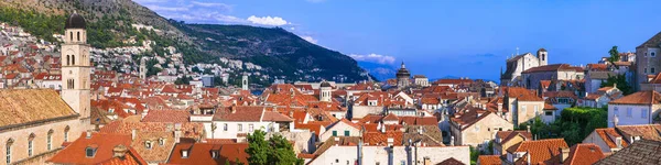 Μνημεία Και Ταξίδια Στην Κροατία Όμορφη Πόλη Ντουμπρόβνικ Πανοραμική Θέα — Φωτογραφία Αρχείου