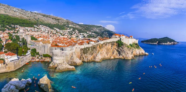 Landmarks Travel Croatia Beautiful Dubrovnik Town Pearl Adriatic Coast — Stock Photo, Image