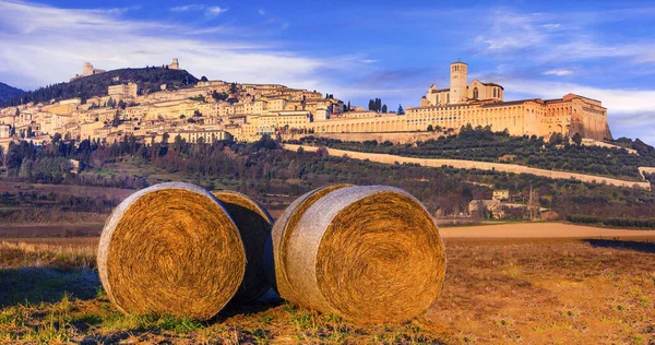 Látnivalók Vallási Emlékek Olaszország Gyönyörű Középkori Assisi Város Umbria — Stock Fotó