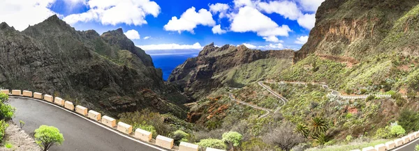 Nádherná Příroda Sopečného Ostrova Tenerife Horská Cesta Poblíž Vesnice Masca — Stock fotografie