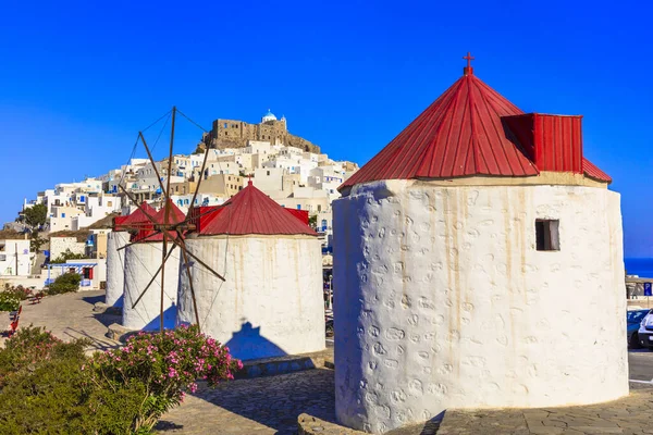 Hagyományos Görögország Gyönyörű Astypalea Sziget Kilátás Chora Régi Kastély Hagyományos — Stock Fotó