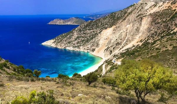 Прекрасная Природа Лучшие Пляжи Греции Миртос Острове Кефалония — стоковое фото