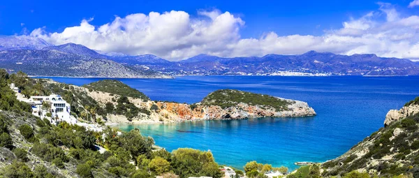 Praias Mais Bonitas Melhores Ilha Creta Baía Istron Perto Agios — Fotografia de Stock