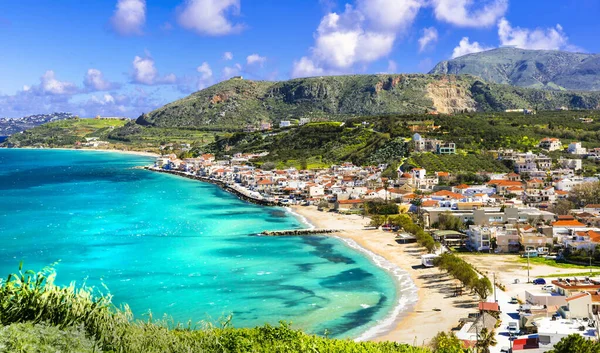 Splendida Vista Sulla Baia Kalyves Sulla Spiaggia Bella Isola Creta — Foto Stock