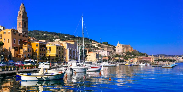 View Beautiful Coastal Town Gaeta Scenic Marine Fishing Boats Landmarks — Stock Photo, Image
