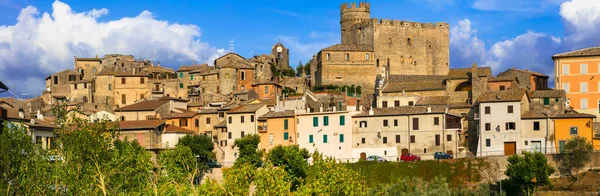 Autênticas Aldeias Medievais Tradicionais Borgo Itália Nazzano Romano Com Impressionante — Fotografia de Stock