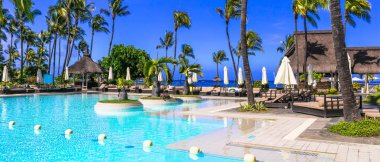 Sofitel Mauritius L 'Imperial Resort Spa - Mauritius adasındaki lüks otel, Flic en Flac plajı. 05.02.2020