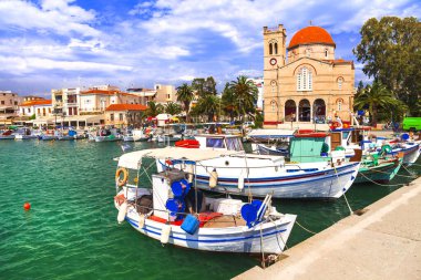 resimli cennet gibi Yunan adaları - Aegina, Saronik Körfez, Yunanistan