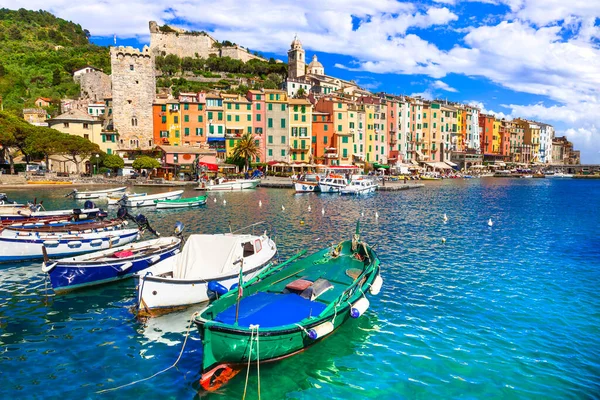 Famoso Cinque Terre Italia Bellissimo Villaggio Pescatori Portovenere Liguria Popolare — Foto Stock