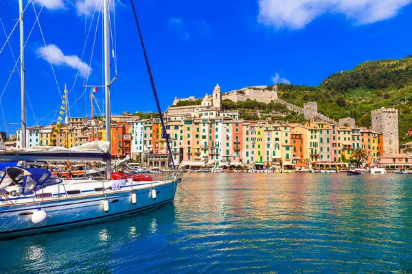 Berömd Cinque Terre Italien Vackra Portovenere Fiskeby Ligurien Och Populär — Stockfoto