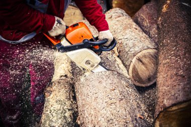 adam onun arka bahçesinde bir günlük kesme tezgahlar