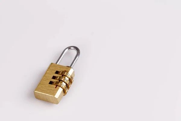 Lock on the white - security — Stock Photo, Image