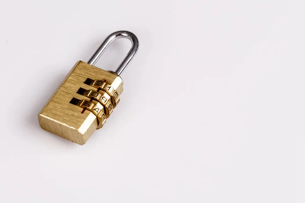 Lock on the white - security — Stock Photo, Image