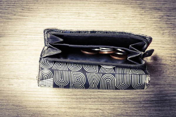 Open black woman wallet with money and id cards — Stock Photo, Image