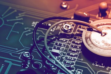 Yakın çekim bir mikroçip