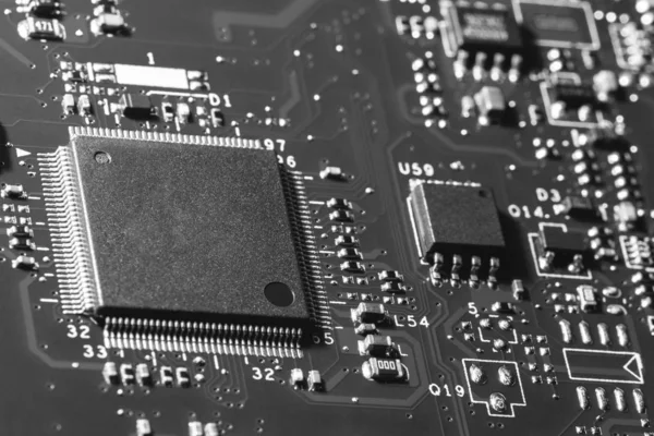 Een close-up microchip — Stockfoto