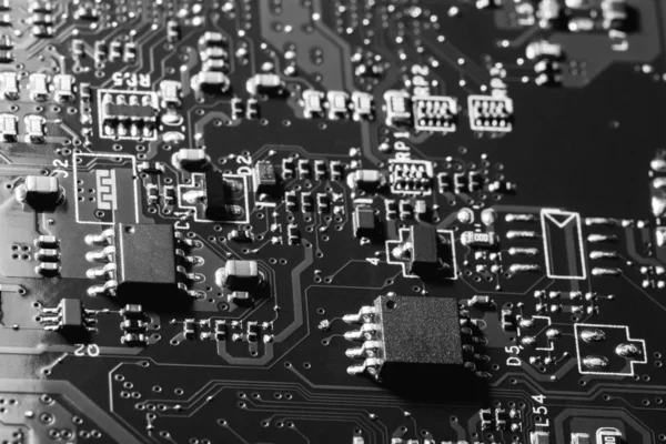 Um microchip de close-up — Fotografia de Stock