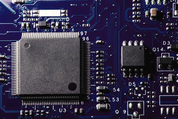 En närbild mikrochip — Stockfoto