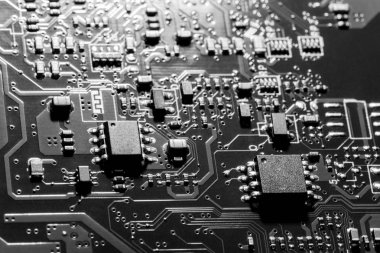 Yakın çekim bir mikroçip