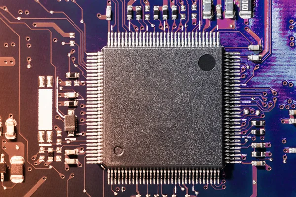 A close-up microchip