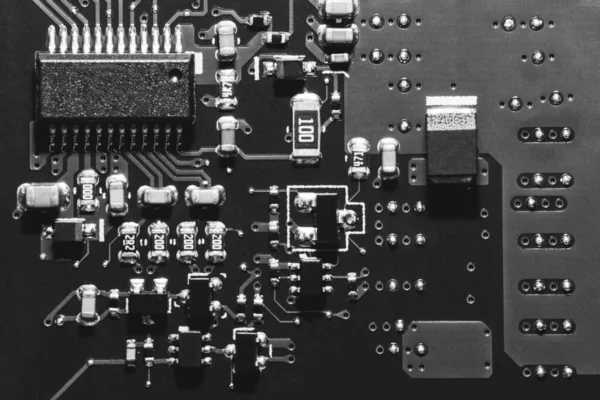 Een close-up microchip — Stockfoto