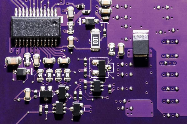 En närbild mikrochip — Stockfoto