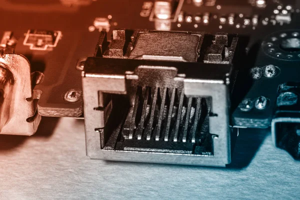 Yakın çekim bir mikroçip — Stok fotoğraf