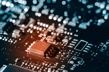 Yakın çekim bir mikroçip