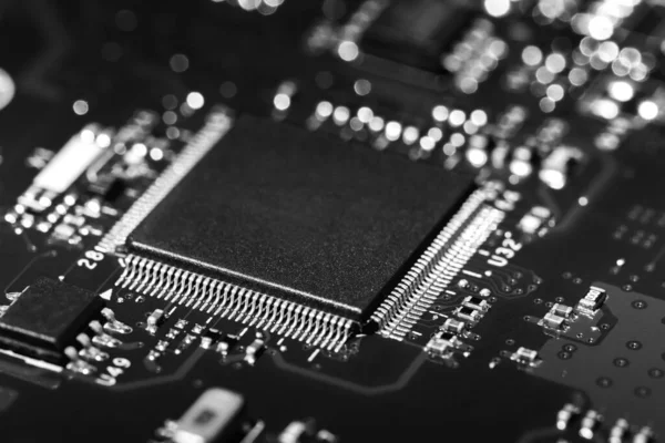 Een close-up microchip — Stockfoto