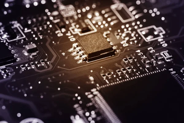 Een close-up microchip — Stockfoto