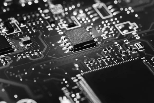 Een close-up microchip — Stockfoto