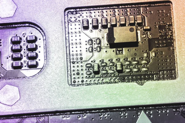 Een close-up microchip — Stockfoto