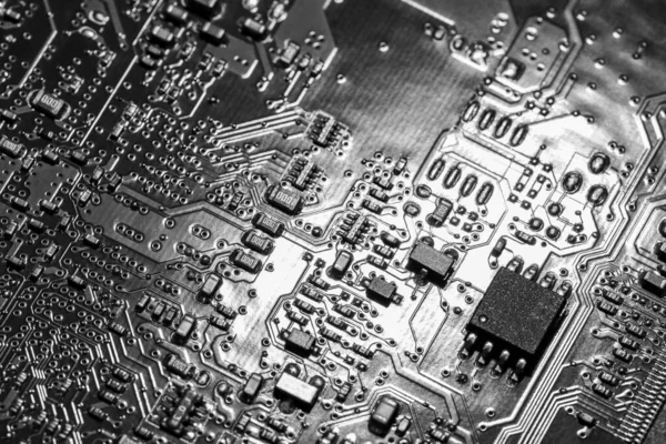 Um microchip de close-up — Fotografia de Stock