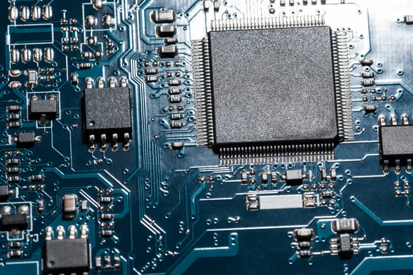 Een close-up microchip — Stockfoto