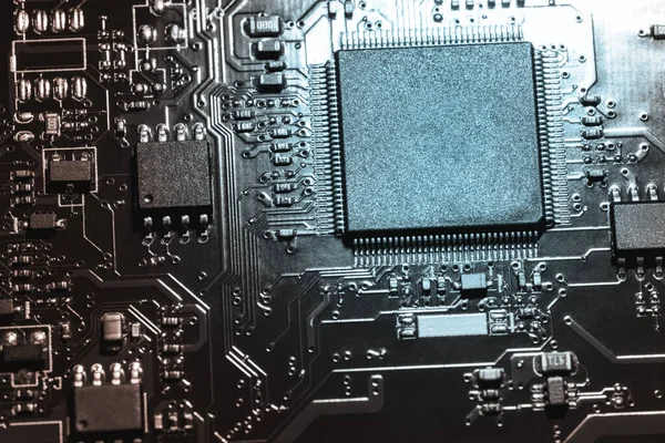 Um microchip de close-up — Fotografia de Stock