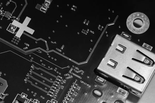 Een close-up microchip — Stockfoto