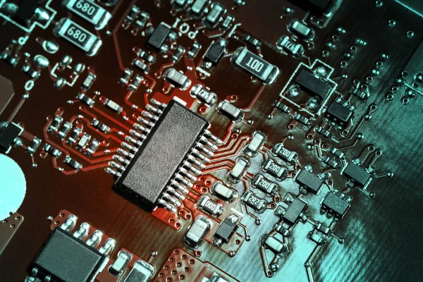 Een close-up microchip — Stockfoto