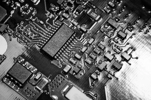 Een close-up microchip — Stockfoto