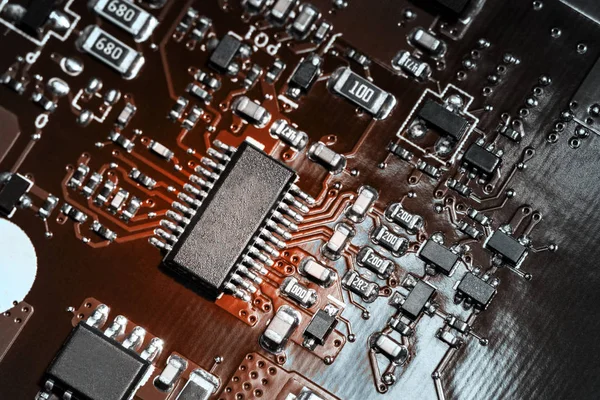 Een close-up microchip — Stockfoto