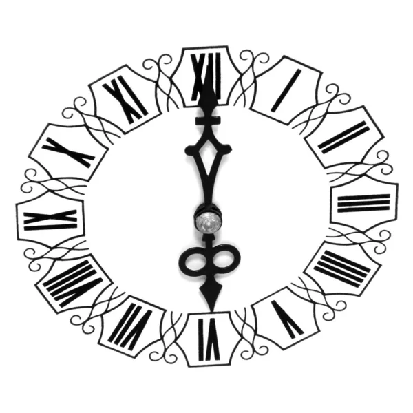 Orologio bianco con numeri romani — Foto Stock