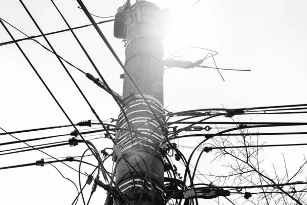 Concrete electric pole — Stock Photo, Image