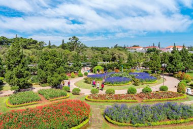DALAT-VIETNAM-APRIL 27, 2019: 27 Nisan 2019 DALAT, Vietnam 'da ünlü çiçek parkının güzel manzarası.