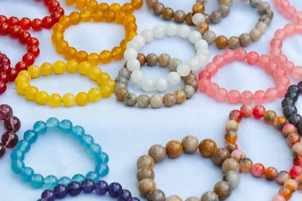 Pierre Colorée Est Utilisée Pour Fabriquer Beaux Bracelets Est Une — Photo