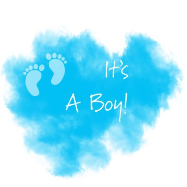 Yumuşak suluboya resimli, ayak izli bir çocuk.