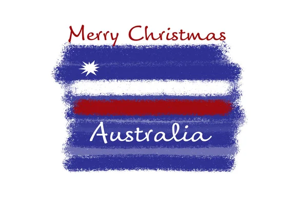 Azul vermelho e branco escovado ilustração Austrália conceito de Natal — Fotografia de Stock