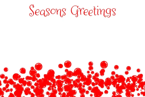 Rote Jahreszeiten Grüße Illustration mit roten Blasen auf weißem Hintergrund — Stockfoto